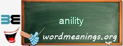 WordMeaning blackboard for anility